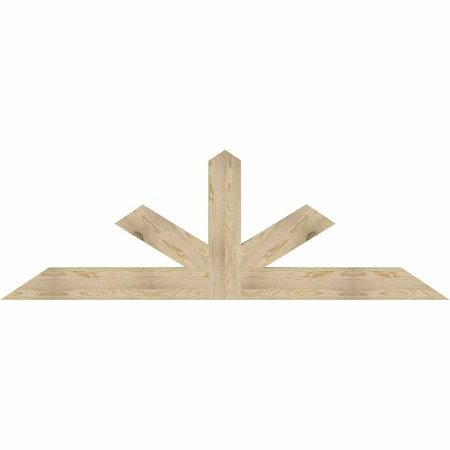 Ekena Millwork Saratoga Rough Sawn Timber Gable Bracket, Douglas Fir, 84"W x 28"H x 4"D x 6"F, 8/12 Pitch GBW084X28X0406SAR00RDF